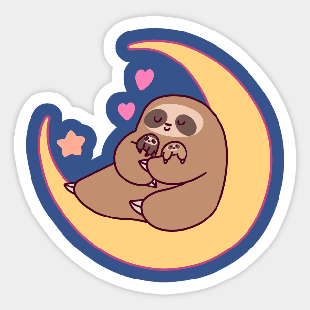 Moon Mama and Baby Sloths Sticker by saradaboru